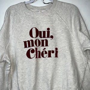 Pullover Heather "Oui Mon Cheri" Lightweight Sweater